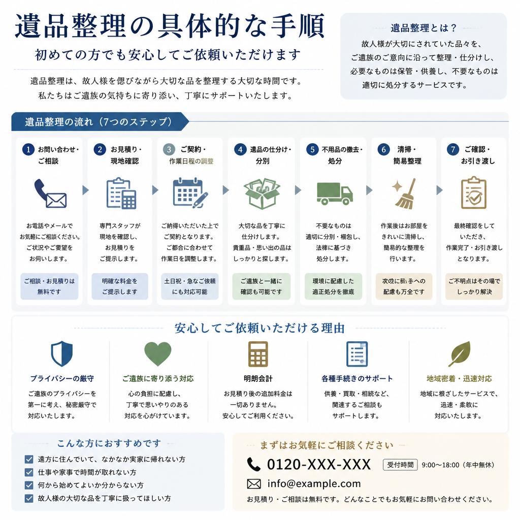 遺品整理サービスの流れ